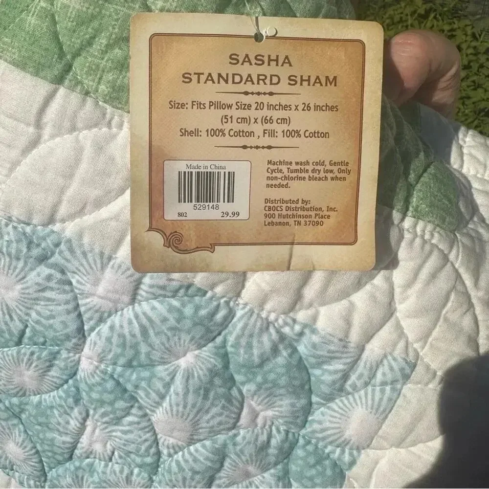 Sasha country quilt‎ standard hello sham quilted and pieced cottagecore NWT